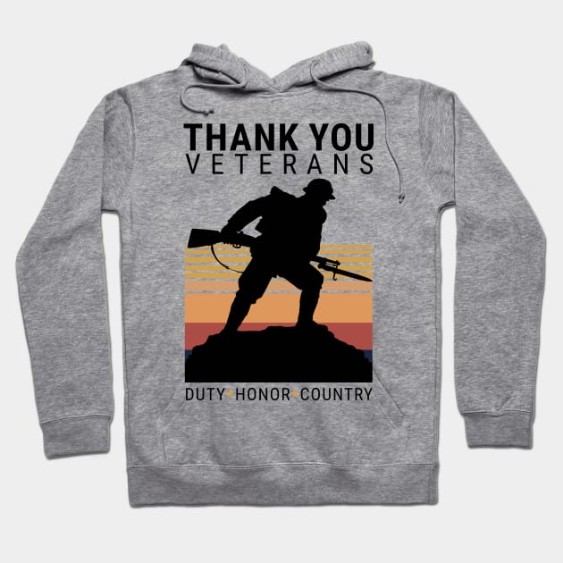 Thank you Veterans Duty Honor Country Hoodie by KewaleeTee